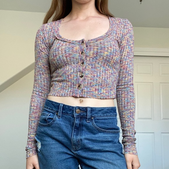 Urban Outfitters multicolor cardigan crop top - Picture 5 of 6
